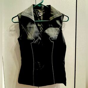 BCBG MaxAzria Black Satin w/Pin Stipe